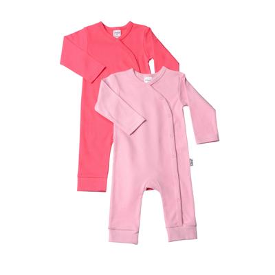 Body LILIPUT "Jumpsuit", Baby, Gr. 62/68, EURO-Größen, lila (beere, rosa), 100% Baumwolle, unifarben, casual, lang, Langarm, Bodies, aus Bio-Baumwolle im Zweierpack Image