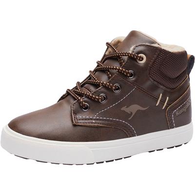 Sneaker KANGAROOS "Kavu X", Gr. 28, braun (dunkelbraun), Synthetik, Textil, sportlich, Schuhe