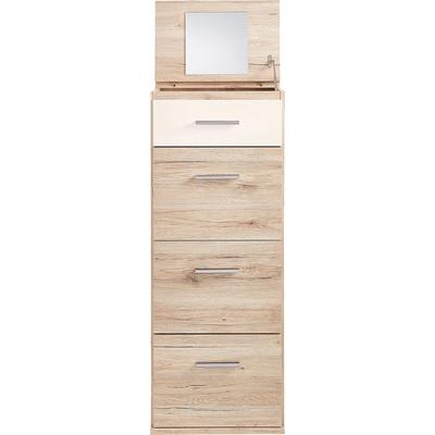Hochkommode WIMEX "Joker", weiß (eichefarben san remo, weiß), B:46cm H:121cm T:40cm, Sideboards, Schminkschrank Schminkkommode mit 4 Schubladen Image