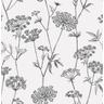 "SUPERFRESCO EASY Vliestapete ""Blumen"" Tapeten WeissSchwarz - 10mx52 cm Gr. B/L: 0,52 m x 10 m, schwarz Blumentapeten"