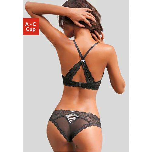 Set: Push-up-BH LASCANA Gr. 80 (40/42), Cup C, schwarz (schwarz, rosa) Damen BH-Sets BH Hochzeitsdessous BH-Set Bügel-BH Dessous-Set Push-up-BH Hochzeitswäsche BHs Cup A-C, mit zarter Spitze, sexy Dessous