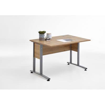 Schreibtisch FMD "Calvi" Tische Gr. B/H/T: 120 cm x 75 cm x 80 cm, braun (alteichefarben, grau) Schreibtische