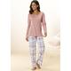 Pyjama ARIZONA Gr. 48/50, lila (mauve, weiß) Damen Homewear-Sets Pyjamas