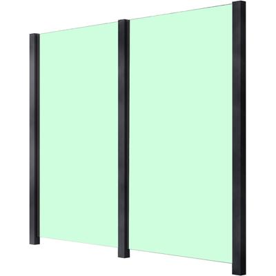 Zaun STAKET PRO, grau (anthrazit), Pfosten: 3 St., Aluminium, Glas, Zaunelemente, Glaszaun, Gesamtlänge: 2,212 m, 3 Pfos