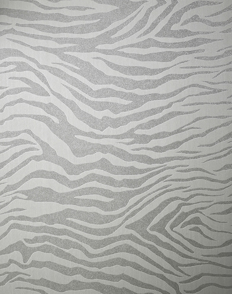 Vliestapete SUPERFRESCO EASY "Zebradruck", silber, B:0,52 L:10, Vlies, Tapeten, mit Glitzereffekt Silber Image