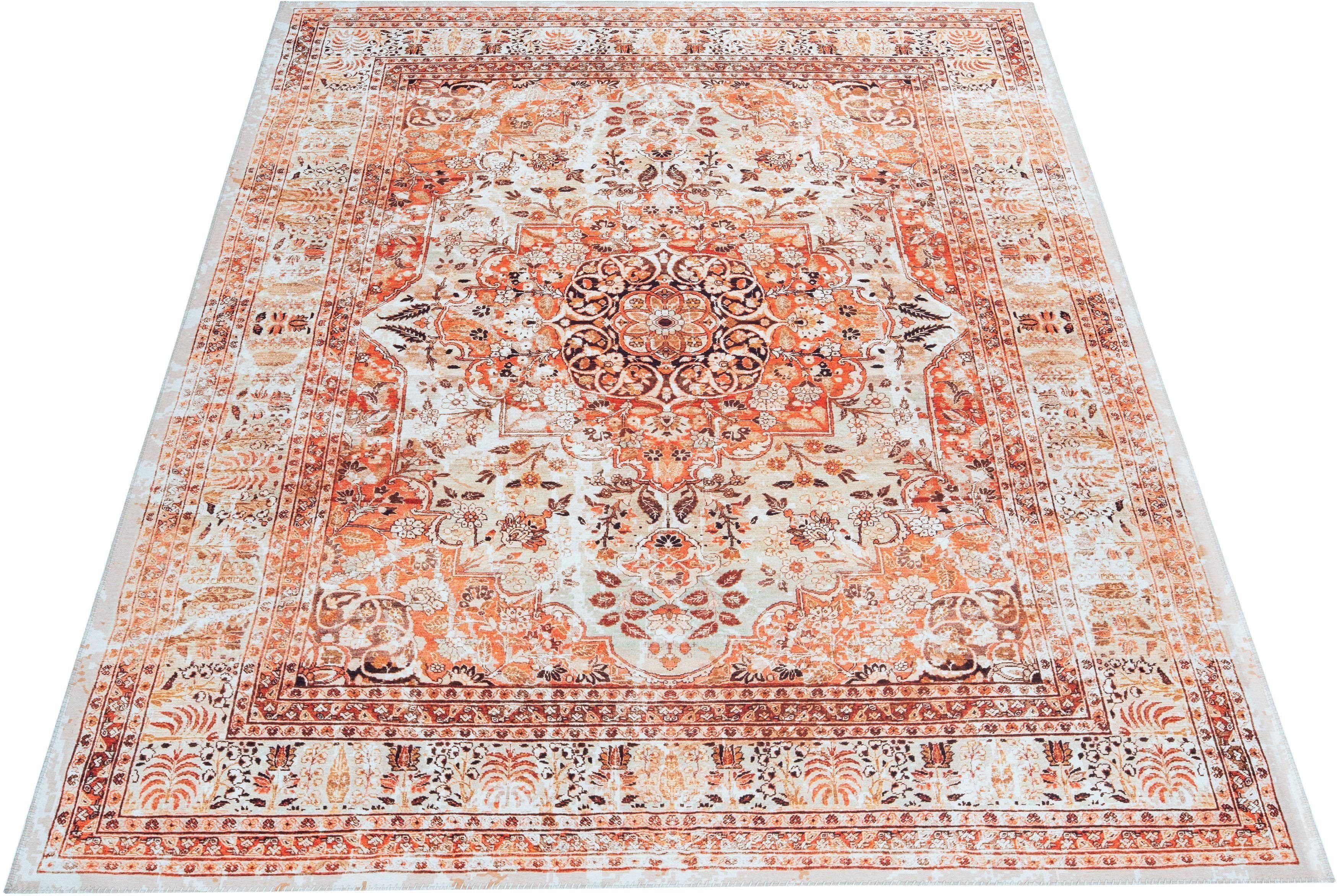 Teppich MY HOME "Helen" Gr. 3, orange (orange, beige), B:120cm H:6mm L:180cm, Kunstfaser, Teppiche, Wohnzimmer Image