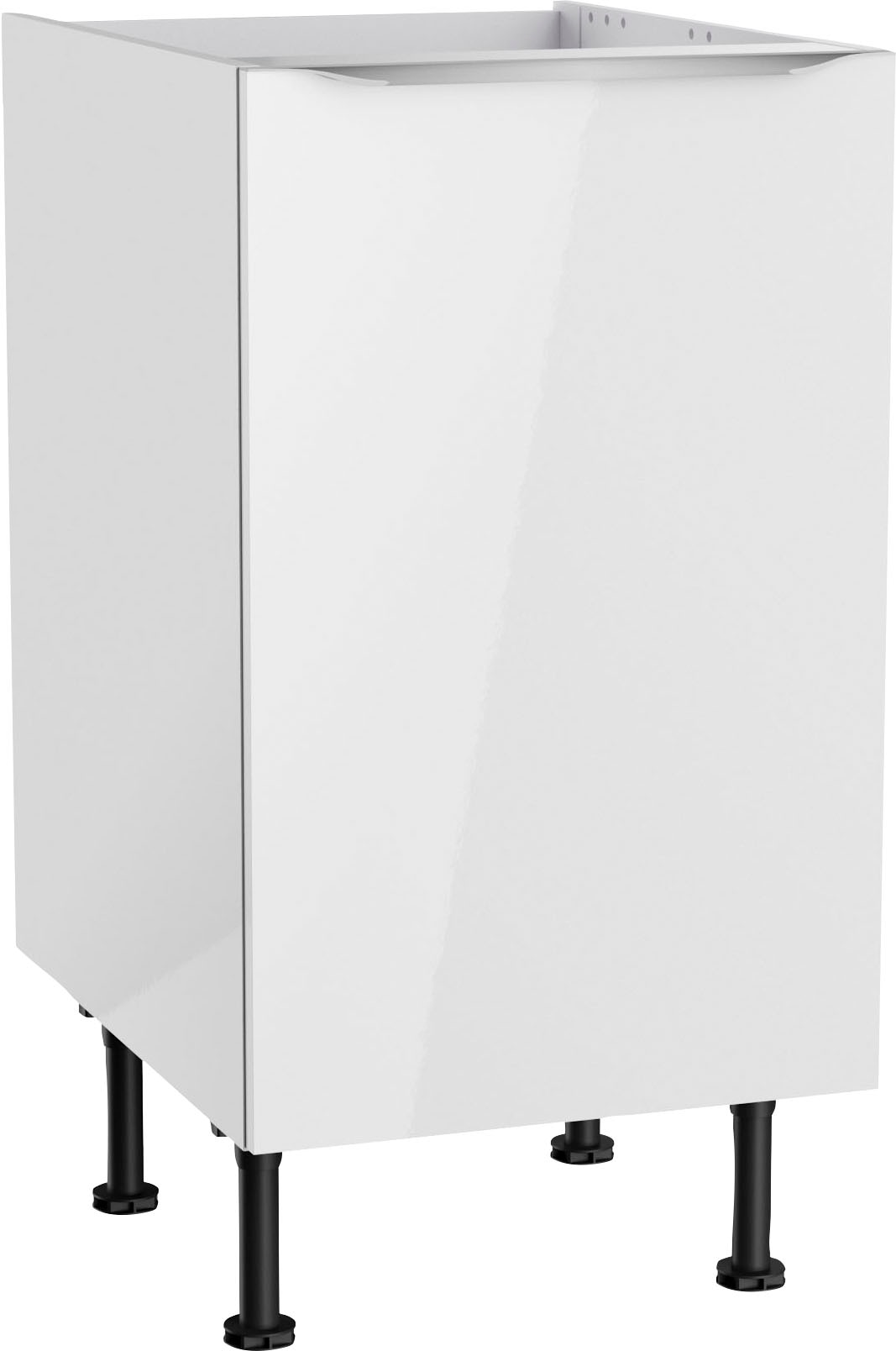 Spülenschrank KOCHSTATION "KS-Aken", weiß (weiß hochglanz, weiß), B:45cm H:87cm T:58,4cm, Schränke, Spülenschrank