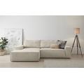 Ecksofa HOME AFFAIRE "SHERWOOD Schlafsofa 267 cm" Sofas Gr. B/H/T: 267 cm x 85 cm x 167 cm, Cord, Recamiere links, beige (hellbeige) Ecksofas Bestseller