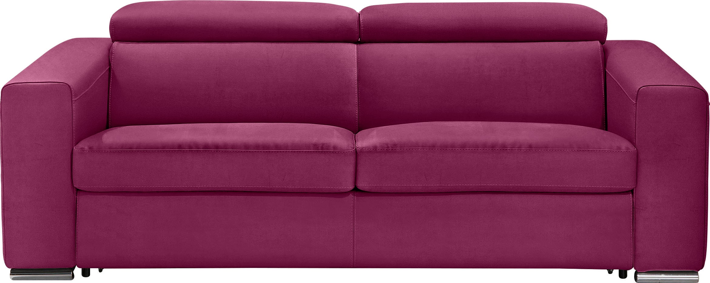 Schlafsofa EGOITALIANO "Cabiria, Design und super Sitz- und Liegekomfort", pink (fuchsia), B:226cm H:97cm T:103cm, Sofas, Schlafsofa, Sofa inkl. Schlaffunktion, Kopfteile verstellbar, mit Metallfüßen