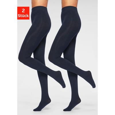 Thermostrumpfhose LAVANA, Damen, Gr. S (36/38), blau (marine), Obermaterial: 66% Baumwolle, 30% Polyester, 4% Elasthan, glattgestrickt, uni, elastisch, Strumpfhosen, mit angerauter Innenseite Image