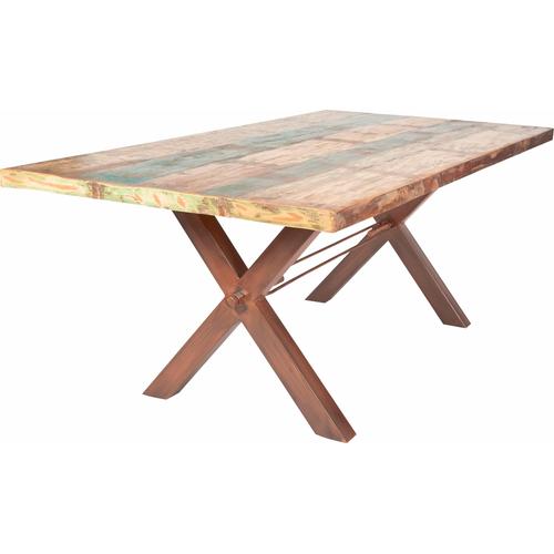 „Esstisch SIT „“Tops““ Tische Gr. B/H/T: 240 cm x 78 cm x 100 cm, braun (eisen antikbraun) Esstisch Holz-Esstische Küchentisch Rechteckige Esstische Tisch aus recyceltem Altholz“