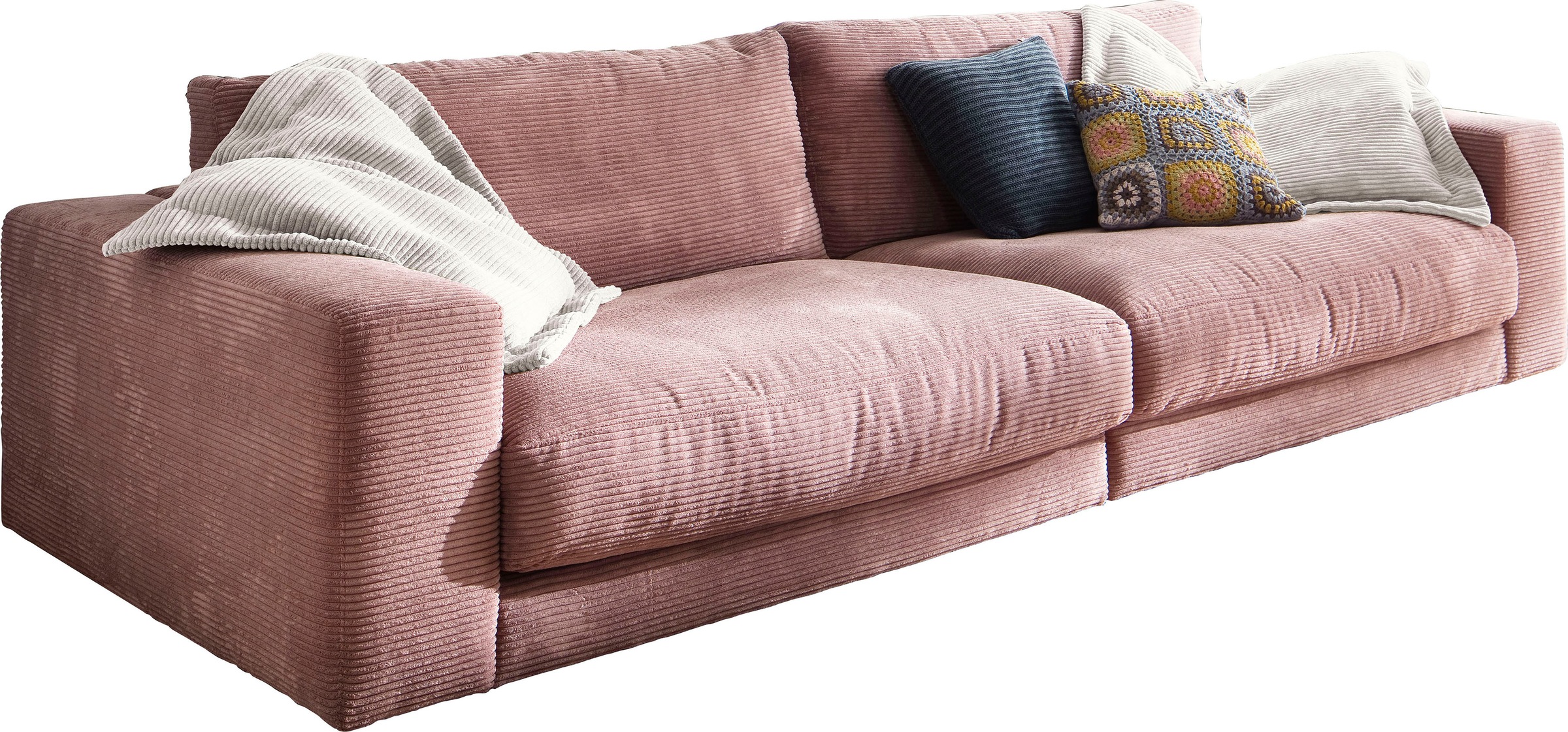 Big-Sofa HOME AFFAIRE "Enisa, bequeme, legere Polsterung B/T/H: 290/127/85 cm, Mega Sofa", rosa (rosé), B:290cm H:85cm T:127cm, Cord (88% Polyester / 12% Polyacryl), Sofas, Big-Sofa, Zeitloses und stylisches Loungemöbel, in Fein- und Breitcord