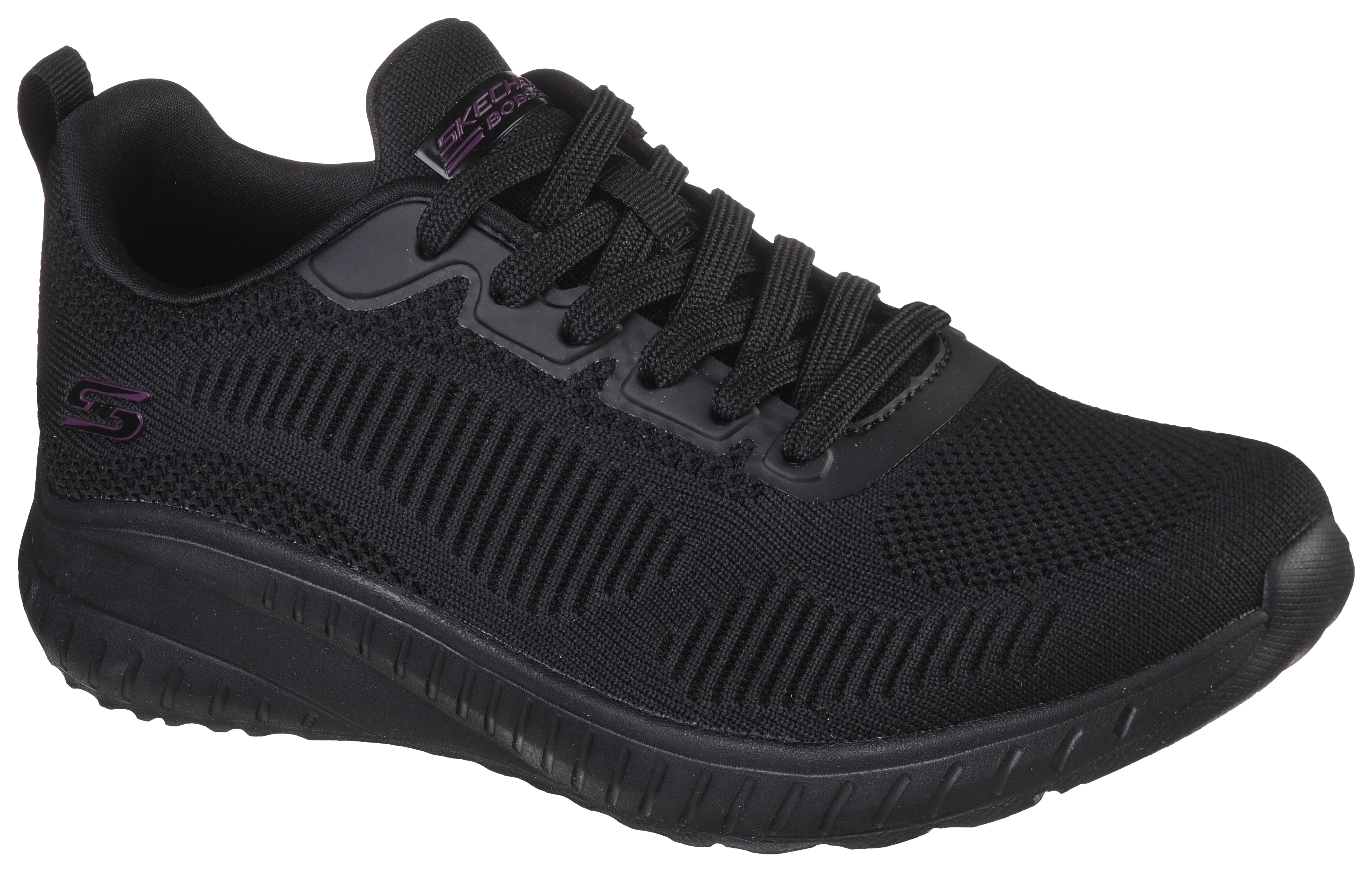 Sneaker SKECHERS "BOBS SQUAD CHAOS FACE OFF", Damen, Gr. 36, schwarz, Textil, Schuhe Sneaker, Freizeitschuh, Halbschuh, Schnürschuh mit Komfort-Innensohle