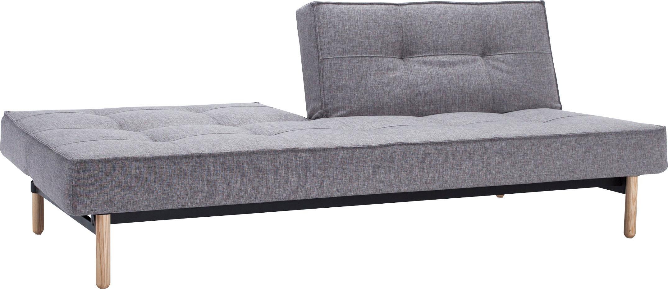 Schlafsofa INNOVATION LIVING ™ "Splitback, Schlafsofa, 3-Sitzer, Gästebett", grau, B:210cm H:79cm T:96cm, Fiilzoptik (100% Polyester), Sofas, Schlafsofa, Schlaffunktion, stylisch, komfortabel und bequem, Mehrfunktionssofa