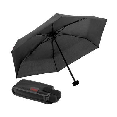 Taschenregenschirm EUROSCHIRM "Dainty, schwarz", schwarz, Bezug: 100% Polyester, uni, Regenschirme, besonders leicht, super flach und extra klein Image