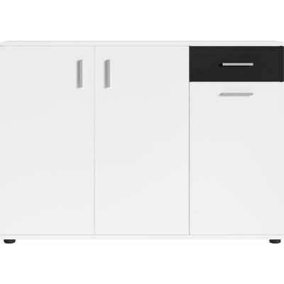 Kommode INOSIGN "Jakob", schwarz-weiß (weiß, schwarz), B:110cm H:83,5cm T:35,5cm, FSC-zertifizierter Holzwerkstoff, Sideboards, Breite 110 cm Image