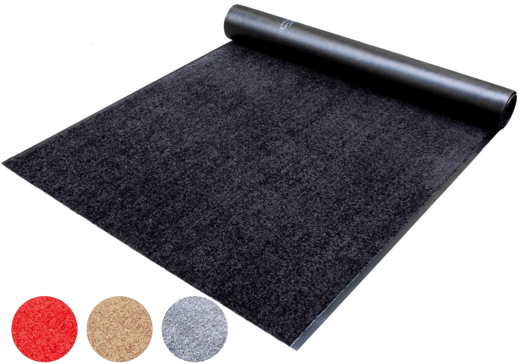 Läufer "Schmutzfangläufer CLEAN, Made in Belgium", schwarz, B:120cm H:9mm L:450cm, Polyamid, PRIMAFLOR-IDEEN IN TEXTIL, Teppiche, Schmutzfangläufer, Schmutzfangmatte, Uni Farben, strapazierfähig, rutschhemmend, waschbar Image