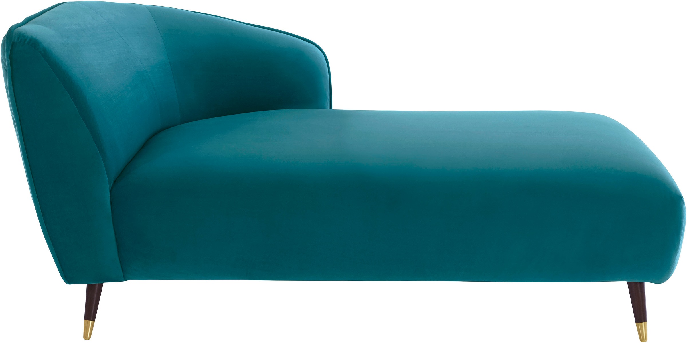 Recamiere HOME AFFAIRE "Oradea", blau (petrol), B:160cm H:78cm T:91cm, Samtoptik (100% Polyester), Sofas, Longchair, mit eleganter Steppung auf Rückseite der Rückenlehne