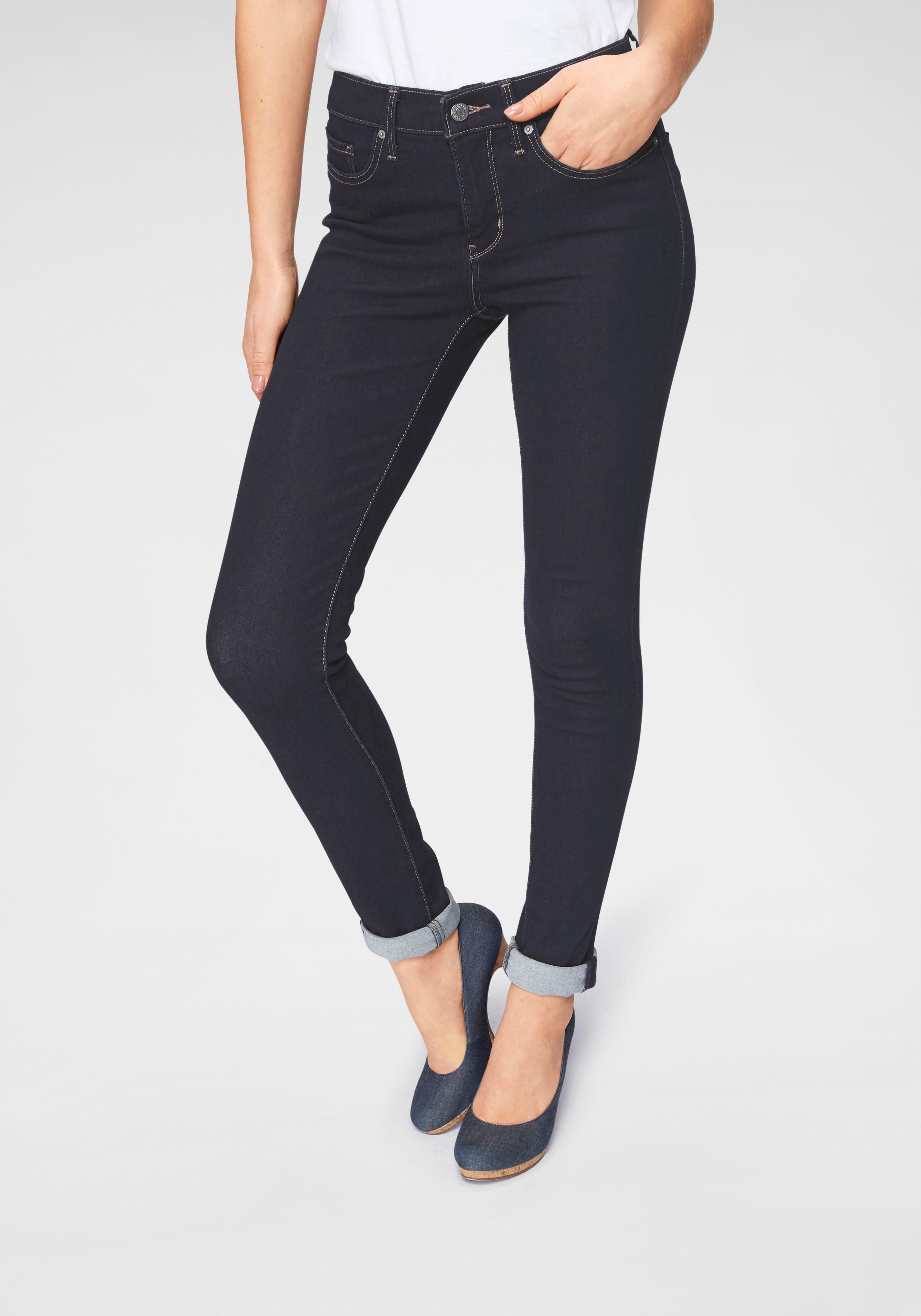 Slim-fit-Jeans LEVI'S "311 Shaping Skinny", Damen, Gr. 29, Länge 32, blau (schwarz, blau, rinsed), Denim/Jeans, Obermaterial: 80% Baumwolle, 19% Polyester, 1% Elasthan, unifarben, skinny fit lang, Jeans, im 5-Pocket-Stil, Topseller Image