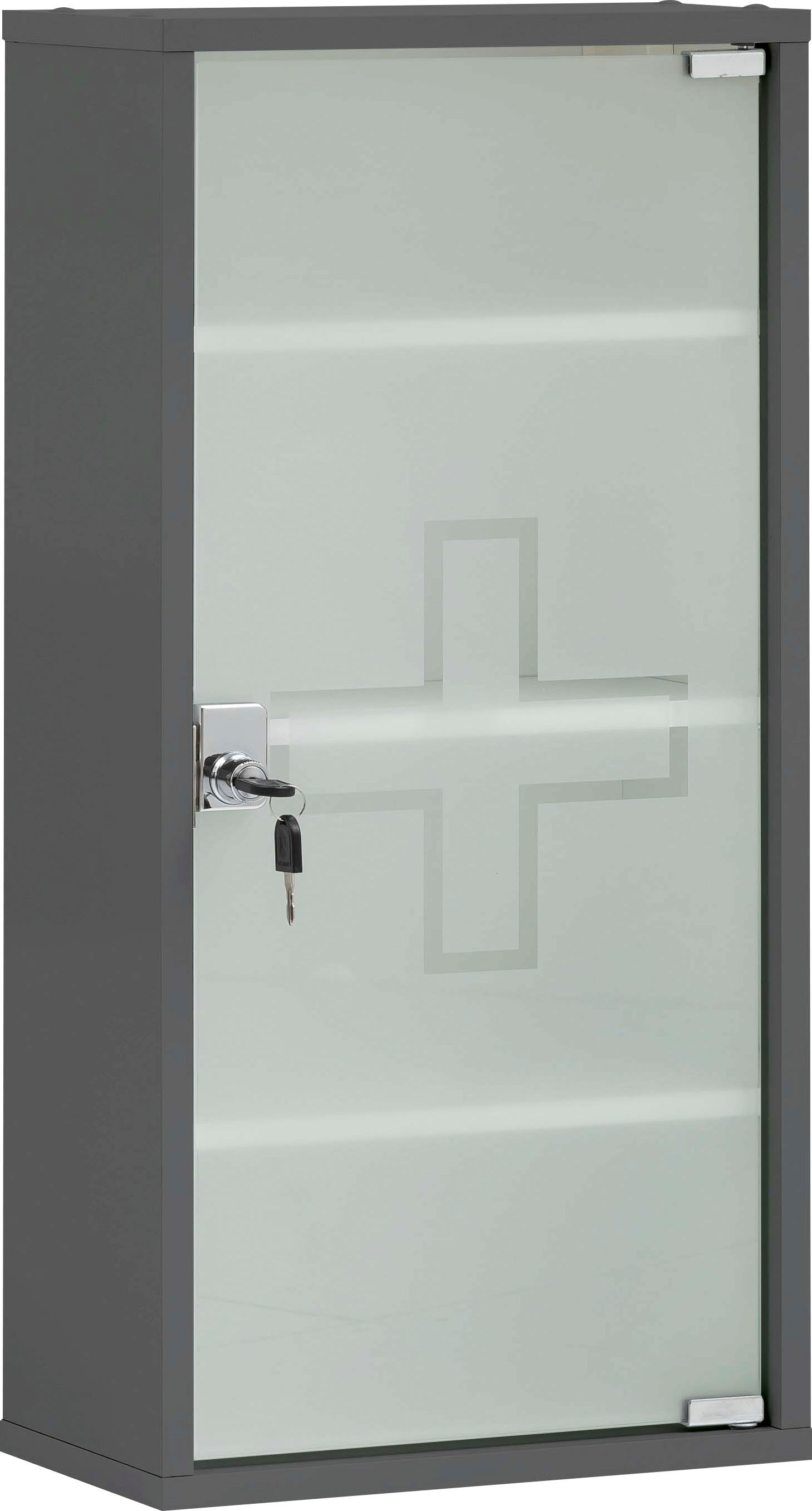 „Medizinschrank SCHILDMEYER „“Wido““ Schränke Gr. B/H/T: 34,3 cm x 71,4 cm x 19,6 cm, 1 St., grau (anthrazit) Apothekerschränke Breite 34 cm“