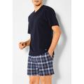 Shorty S.OLIVER Gr. 52/54, blau (marine, blau, kariert) Herren Homewear-Sets Pyjamas