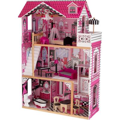 KidKraft Puppenhaus Amalia, 3-stöckig, inkl. Möbel rosa Kinder Altersempfehlung