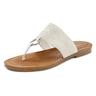 Zehentrenner LASCANA Gr. 39, weiß Damen Schuhe Strandaccessoires Sandale, Pantolette mit Ringapplikation VEGAN