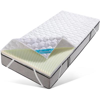 Topper FAN "Clinisan Punktoflex, Bezug kochfest 95", weiß, B:100cm H:6cm L:200cm, Baumwolle, Polyester, Komfortschaum, Topper, kochfester Bezug - Druckentlastung durch Noppen-Struktur Image