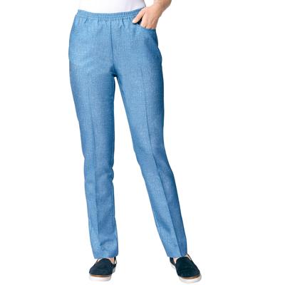 Schlupfhose CLASSIC BASICS, Damen, Gr. 22, Kurzgrößen, blau (blau, meliert, marine, meliert), 100% Polyester, unifarben, meliert, lang, Hosen Image