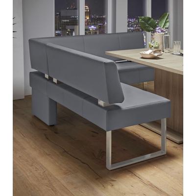 Eckbank HOME AFFAIRE "Rab", grau (hellgrau (ascona 1061), silberfarben), B:200cm H:88cm T:160cm, Polyester, Sitzbänke, in 2 Breiten (180 oder 200 cm), Bezug in verschiedenen Qualitäten, Topseller Image