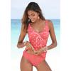 Bügel-Tankini-Top S.OLIVER "Audrey", Damen, Gr. 38, Cup F, rot (rot, weiß), Recycling-Polyamid, gepunktet, gestreift, Bikini-Oberteile, im Punkte und Streifen Mix