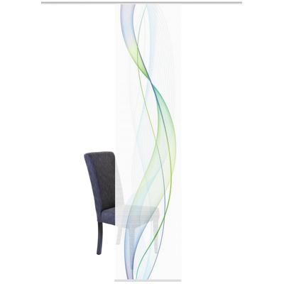 Schiebegardine VISION S "HEIGHTS" Gr. 1, blau (blau, grün), B:60cm H:260cm, Polyester, Gardinen, HxB: 260x60, Schiebevorhang Bambusoptik Digitaldruck Image