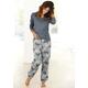 Pyjama BUFFALO Gr. 32/34, grau (grau, gemustert) Damen Homewear-Sets Pyjamas