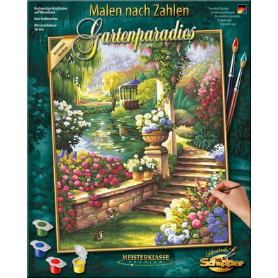 Malen nach Zahlen SCHIPPER "Meisterklasse Premium - Gartenparadies" Malvorlagen bunt Kinder Made in Germany