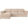 Ecksofa TIMBERS "Vintage L-Form", beige (sand), B:284cm H:83cm T:165cm, 100%PES, Sofas, Ecksofa, 3-Sitzer Polsterecke im Landhausstil, mit abnehmbarer Husse