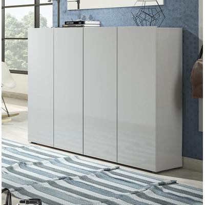 Schuhschrank INOSIGN "Mister", grau, B:160cm H:115cm T:34cm, FSC-zertifizierter Holzwerkstoff, Schränke, Breite 160 cm, 4 Türen, Hochglanz Lackierung Image
