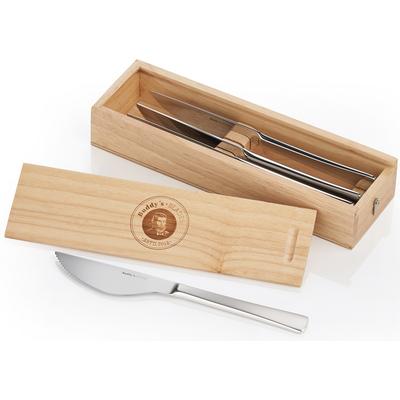 Pizzamesser BUDDY'S "Buddy´s Blades", silber (silberfarben), B:30mm, Edelstahl, Essmesser, Edelstahl, mit stilvoller Geschenkbox, für Rechts- und Linkshänder Image