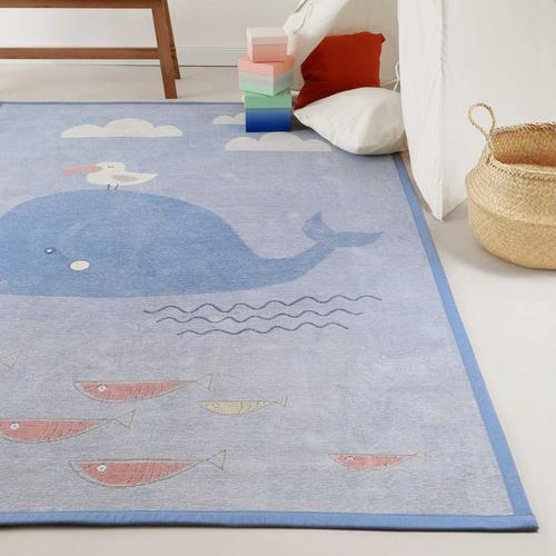 "Kinderteppich ESPRIT ""Whale Buddy ESP-005"" Teppiche Gr. B/L: 160 cm x 230 cm, 10 mm, 1 St., blau Kinder Kinderzimmerteppiche"