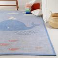 Kinderteppich ESPRIT "Whale Buddy ESP-005" Teppiche Gr. B/L: 160 cm x 230 cm, 10 mm, 1 St., blau Kinder Kinderzimmerteppiche Wendeteppich, Tiermotiv oder Sternenhimmel, Kinderzimmer