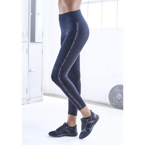 Leggings LASCANA ACTIVE Gr. S (36/38), N-Gr, schwarz Damen Hosen Yogahosen mit breitem Komfortbund