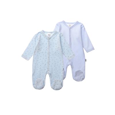 Strampler LILIPUT, Baby, Gr. 98/104, EURO-Größen, blau (hellblau), 100% Baumwolle, casual, Langarm, Overalls, 2er-Pack mit niedlichen Motiven
