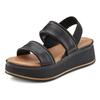 Plateausandaletten LASCANA "Sommerschuh, Sandale, Sandalette, offener Schuh", Damen, Gr. 40, schwarz, Obermaterial: 100% Rindsleder. Futter: 100% Rindsleder. Decksohle: 100% Synthetik. Laufsohle: 100% Synthetik, unifarben, casual, Schuhe, Sandalette...