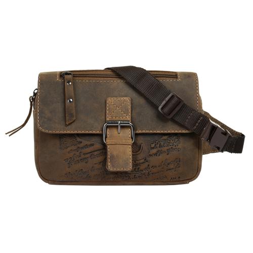 „Gürteltasche LANDLEDER „“BULL & SNAKE““ Gr. B/H/T: 21 cm x 14 cm x 3 cm onesize, braun (cognac) Damen Taschen Gürteltaschen echt Leder“