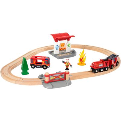 Spielzeug-Eisenbahn BRIO "BRIO WORLD, Feuerwehr Set" Spielzeugfahrzeuge bunt Kinder Ab 3-5 Jahren