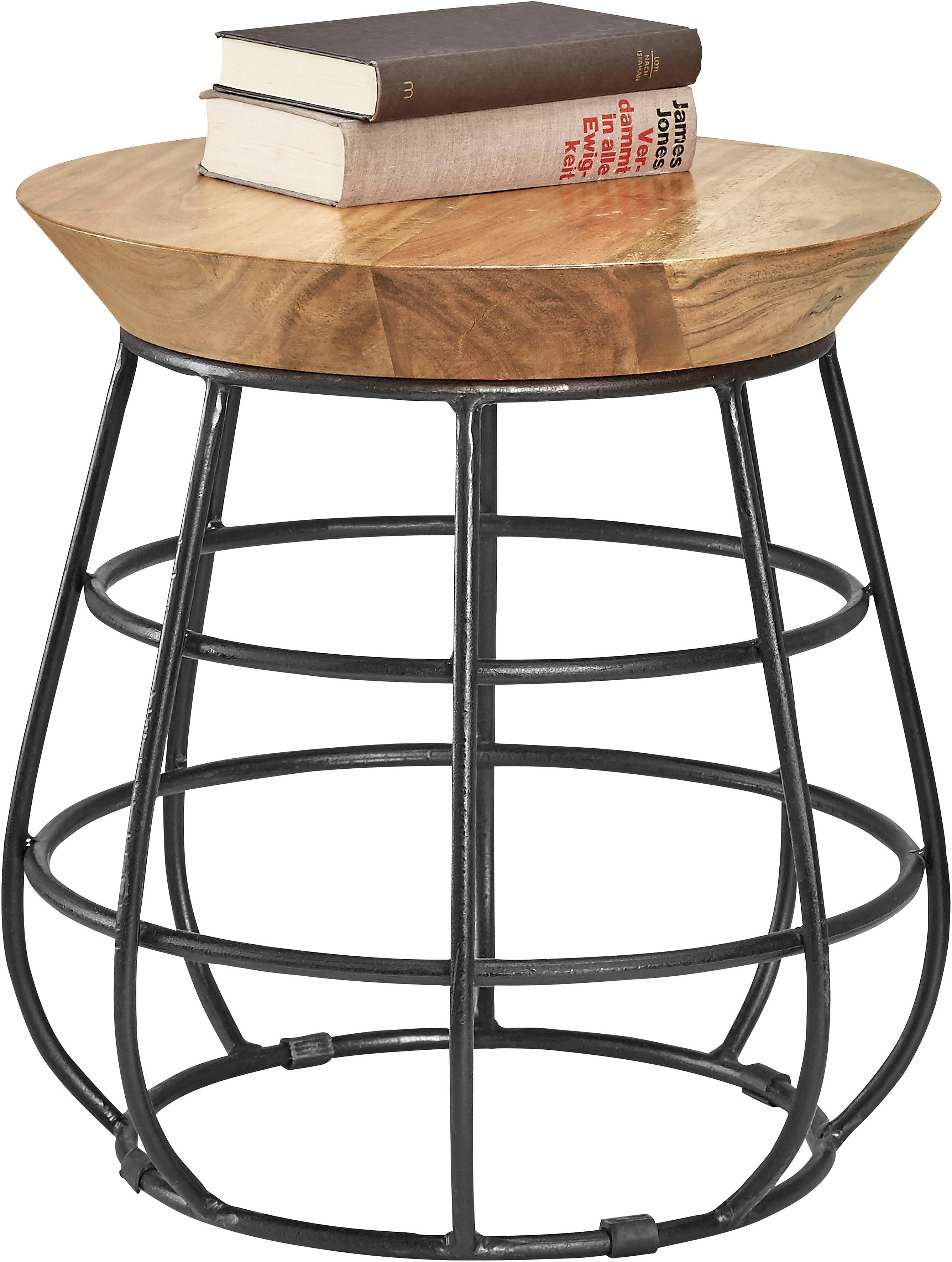 Beistelltisch HOME AFFAIRE, braun (braun, dunkelgrau), B:45cm H:46cm T:45cm, Tische, Beistelltisch, mit Metall-Gestell