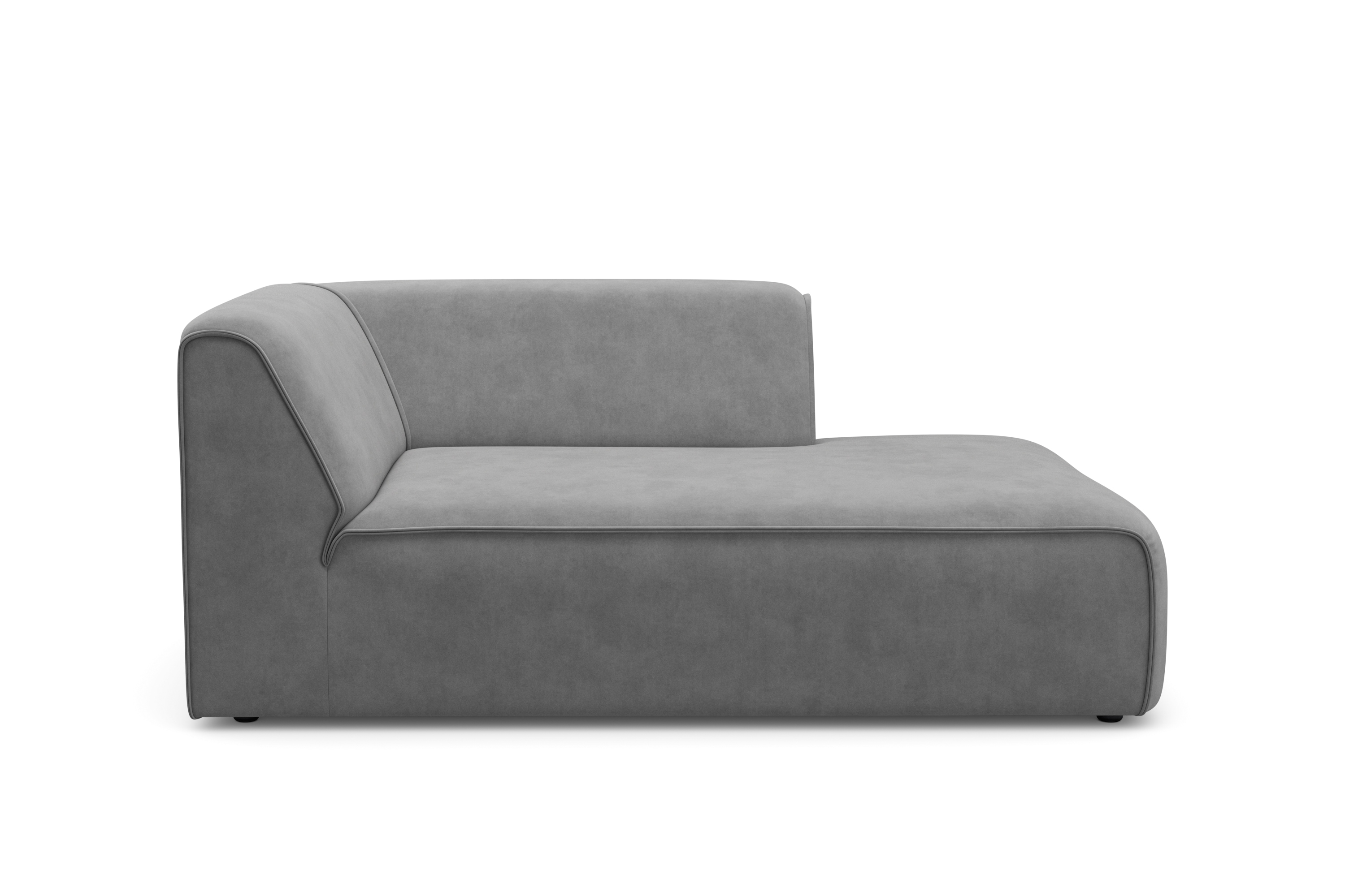 Ottomane OTTO HOME "Merid Chaiselongue, Maße B/T/H: 100/162/70 cm", grau (hellgrau), B:100cm H:70cm T:162cm, Struktur fein (100% Polyester);Samtoptik (100% Polyester);Samtcord (92% Polyester, 8% Polyamid), Sofas, Ottomane, als Modul oder separat...