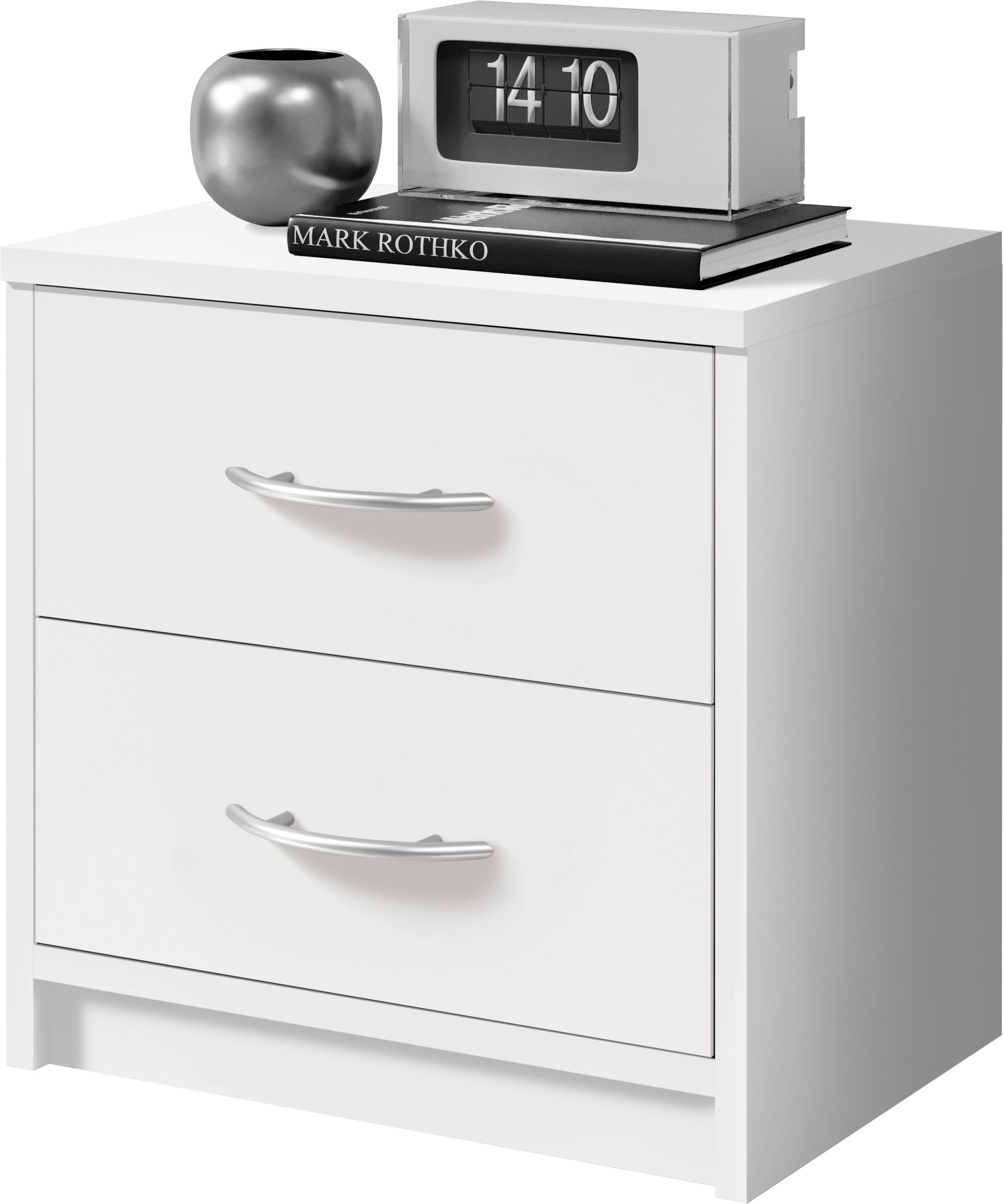 Nachttisch SCHLAFKONTOR "Pepe", weiß, B:38,5cm H:39cm T:28,2cm, Tische, Nachttisch