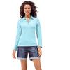 Poloshirt "Poloshirt", Damen, Gr. 42, blau (türkis), 95% Baumwolle, 5% Elasthan, B.C. BEST CONNECTIONS BY HEINE, unifarben, Langarm, Shirts