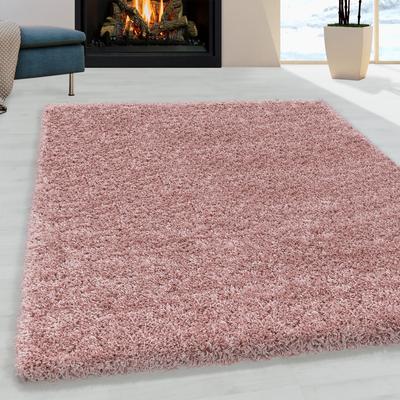 Hochflor-Teppich AYYILDIZ TEPPICHE "SYDNEY 3000", rosa (rosé), B:240cm H:50mm L:340cm, Polypropylen (PP), Teppiche, Shaggy, Langflor, uni, auch in rund, Wohnzimmer Image
