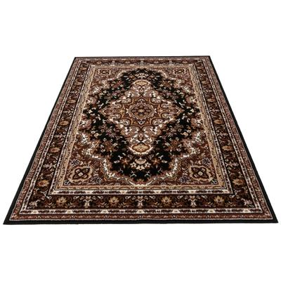 Teppich MY HOME "Oriental, Made in Belgium" Gr. 4, braun, B:160cm H:7mm L:230cm, Kunstfaser, Teppiche, Orient-Optik, mit Bordüre, Teppich, Kurzflor, Weich, Pflegeleicht Image